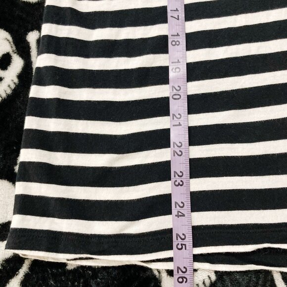 U.S. POLO ASSN. Black white horizontal striped scoop neck t-shirt ~ LARGE XL tee - Picture 7 of 14